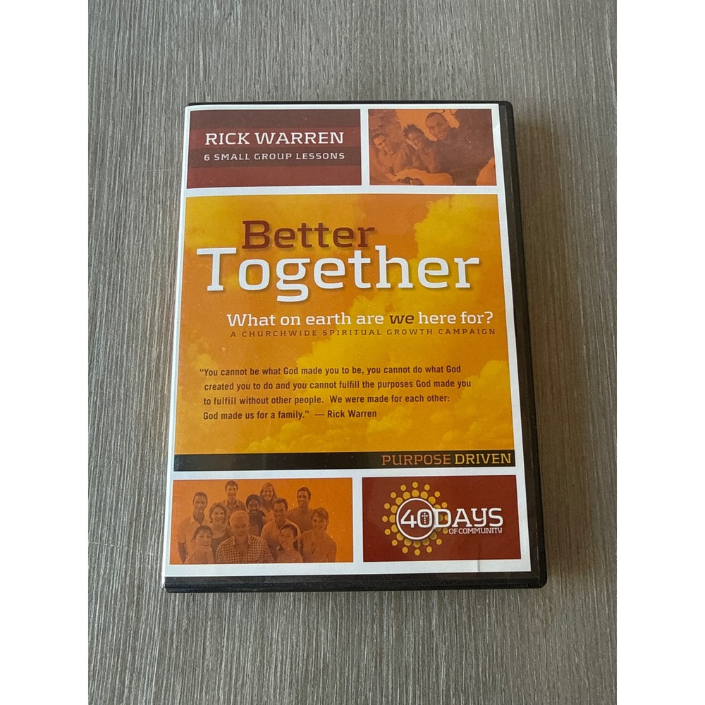 Rick Warren Better Together 40 Days of Community 6 Small Group Lessons DVD